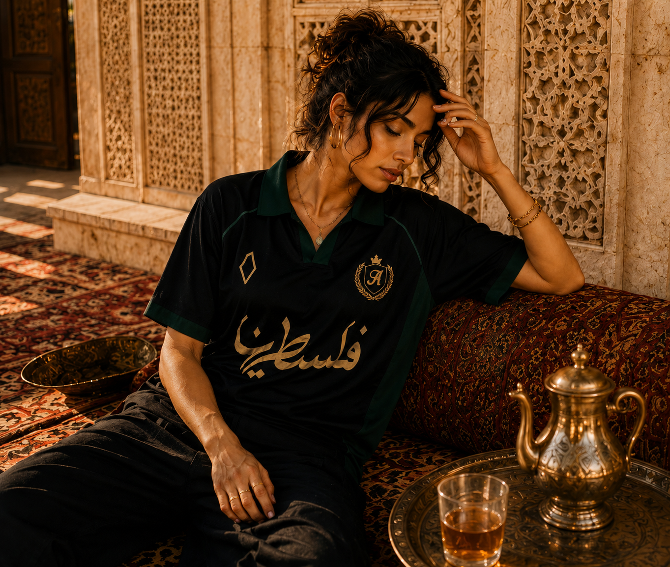 AMICI FC — Palestine Jersey– Black & Emerald Green