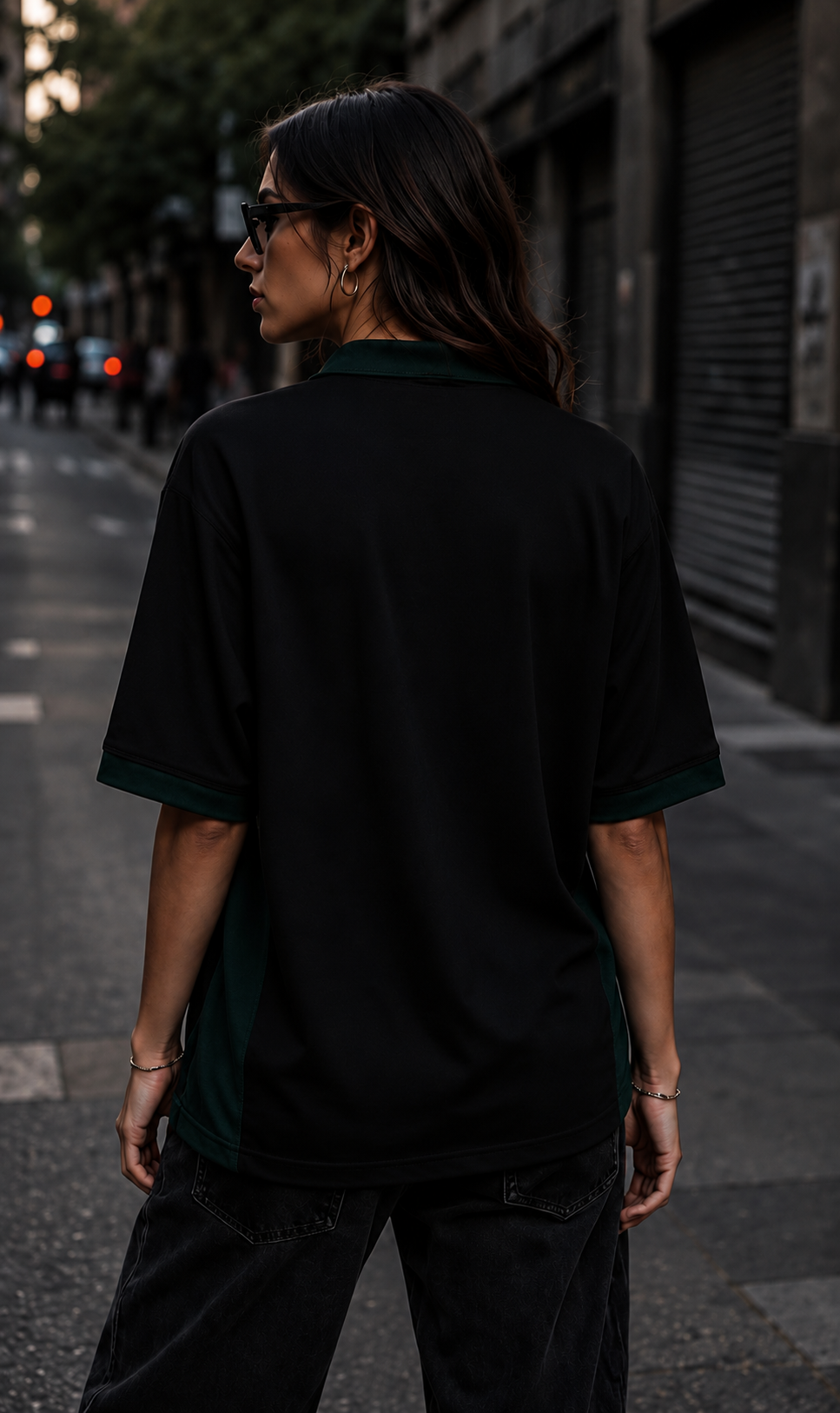 Monte Alto Black & Forest Green Oversized Polo Jersey