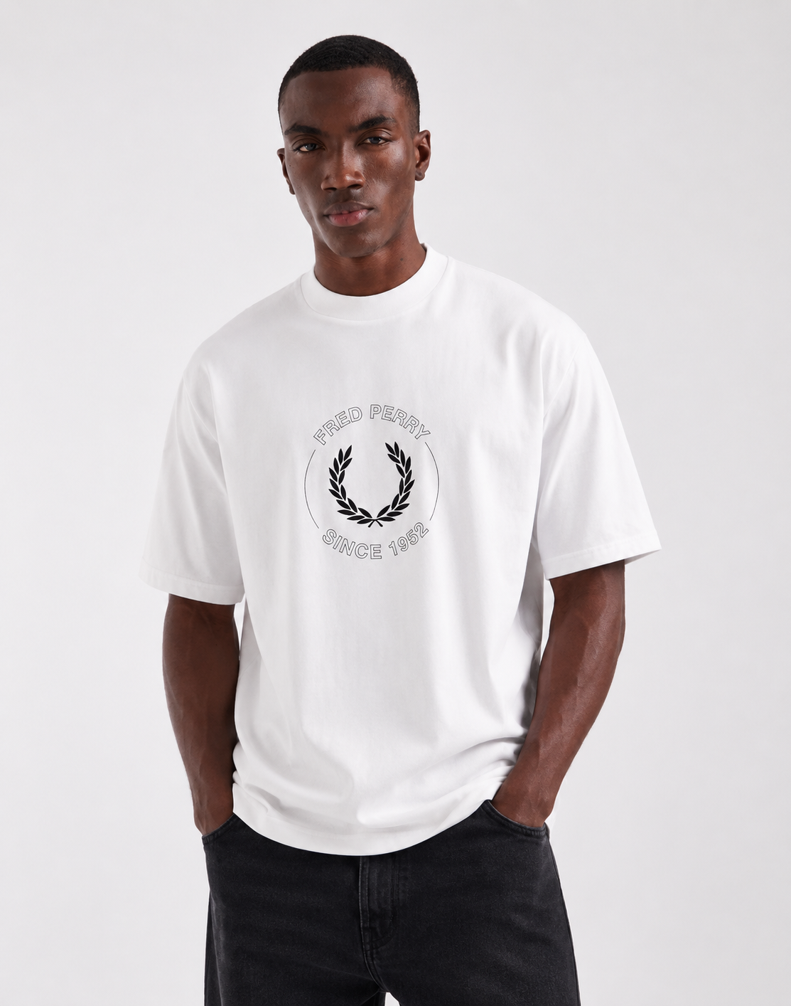 Fred Perry Laurel Wreath Oversized White Tee