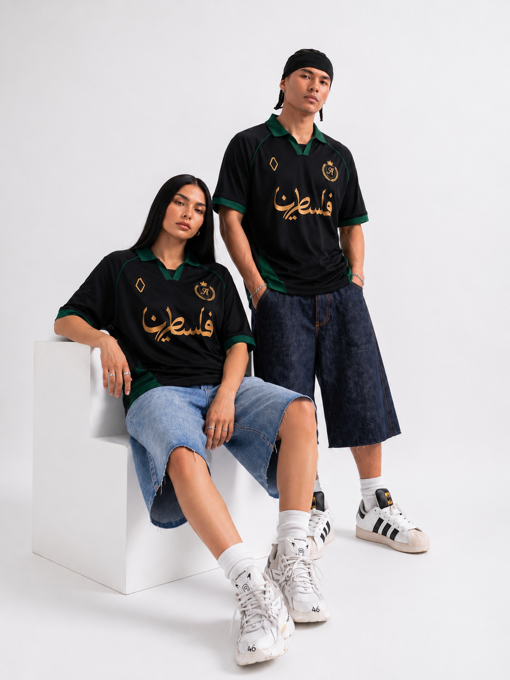 AMICI FC — Palestine Jersey– Black & Emerald Green