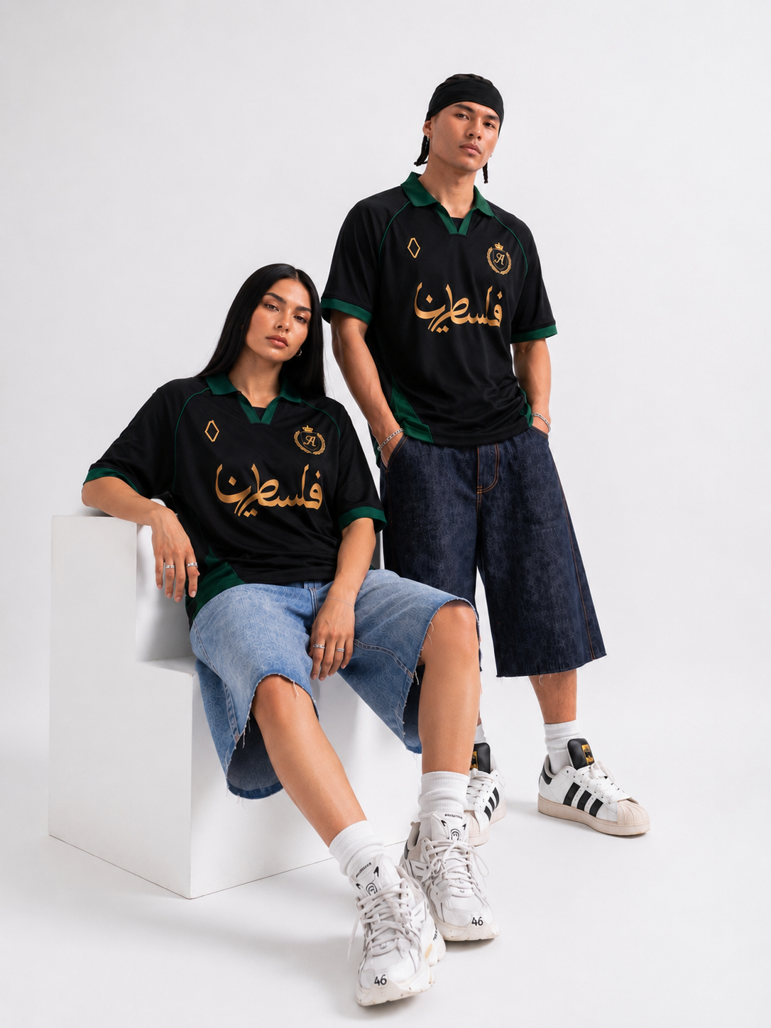 AMICI FC — Palestine Jersey– Black & Emerald Green