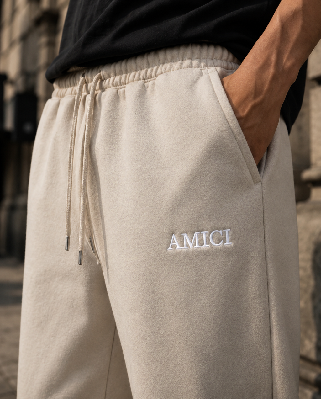 AMICI Premium Sweatpants – Cream