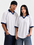 AMICI Performance Polo – White & Navy