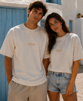 AMICI Signature Outline Oversized T-Shirt – Off White