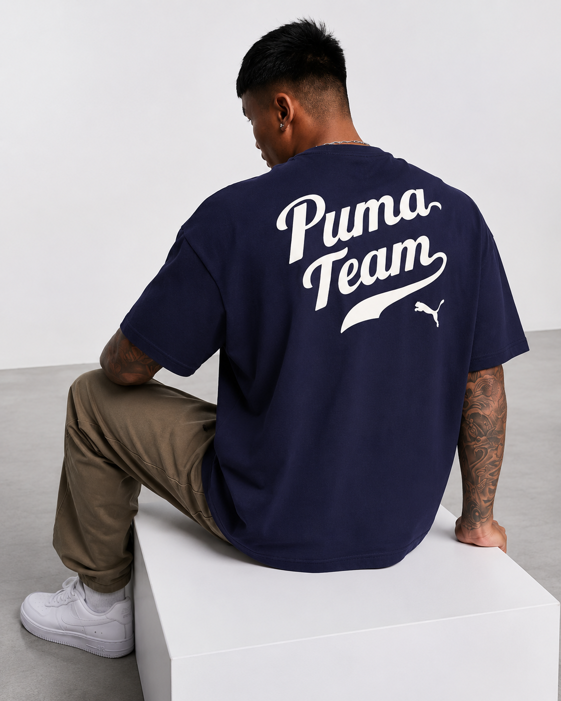 Puma Team Graphic Tee – Navy