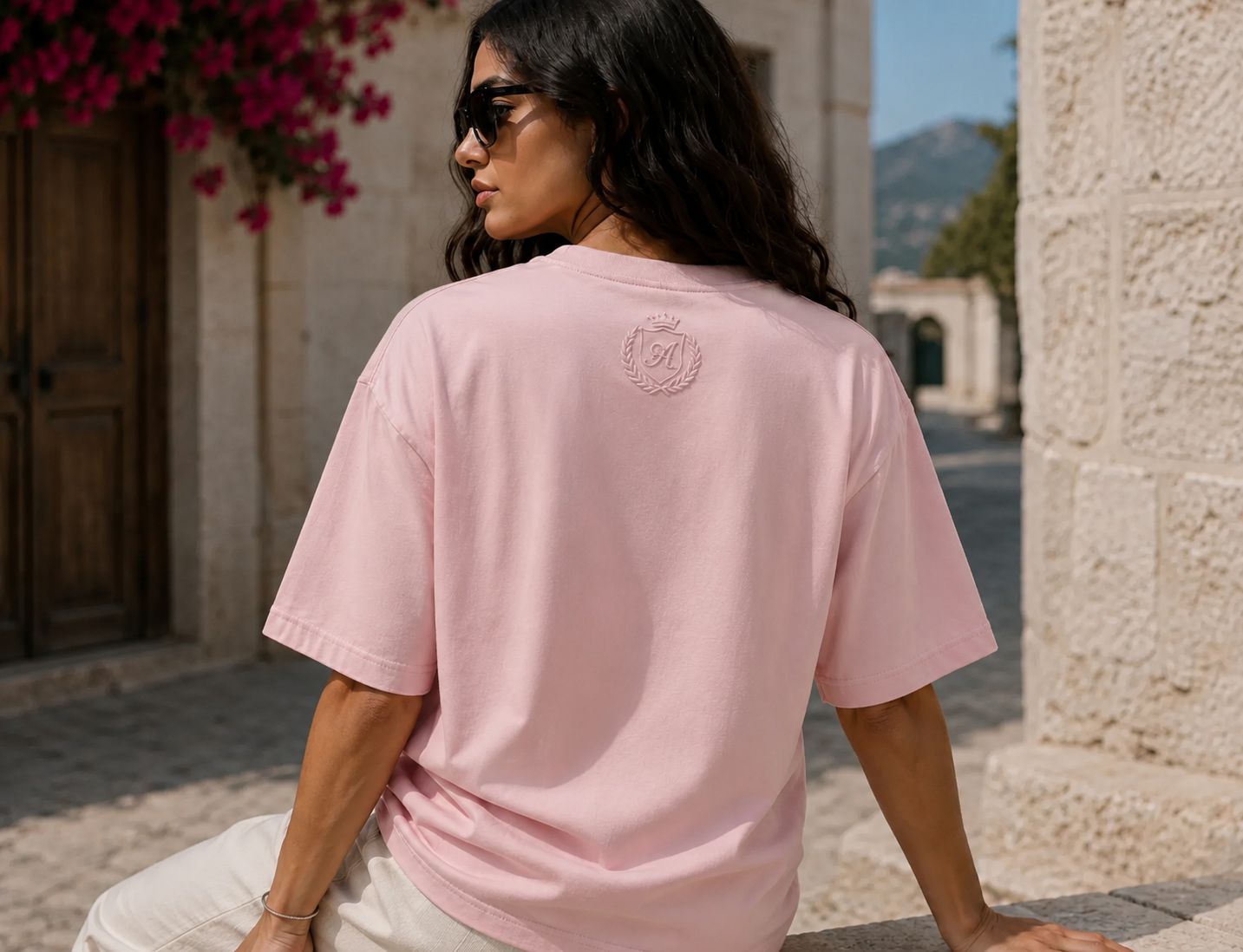 AMICI Baby Pink Oversized Tee – Summer Essentials Collection