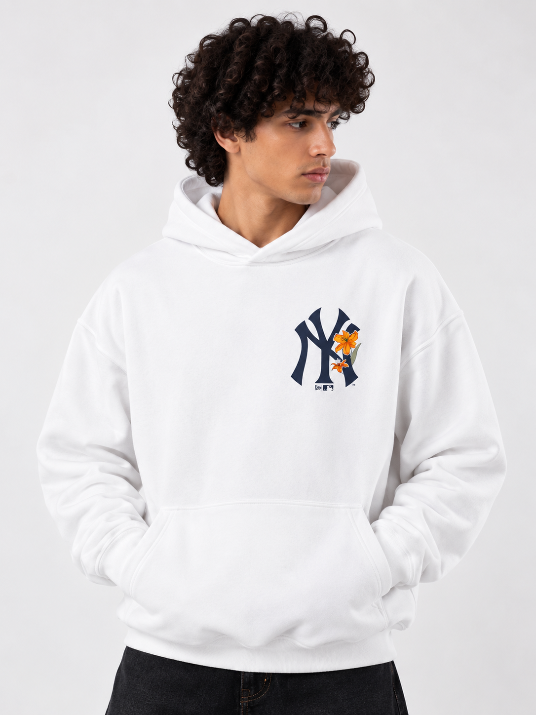 New Era White NY Yankees Floral Graphic Hoodie