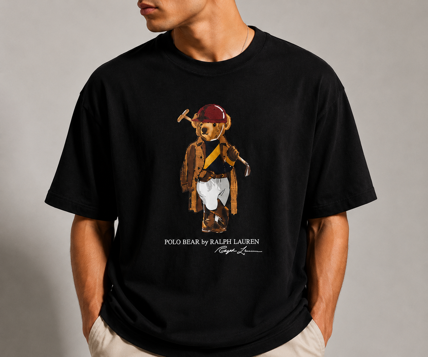 Polo Bear Classic Oversized Tee – Black