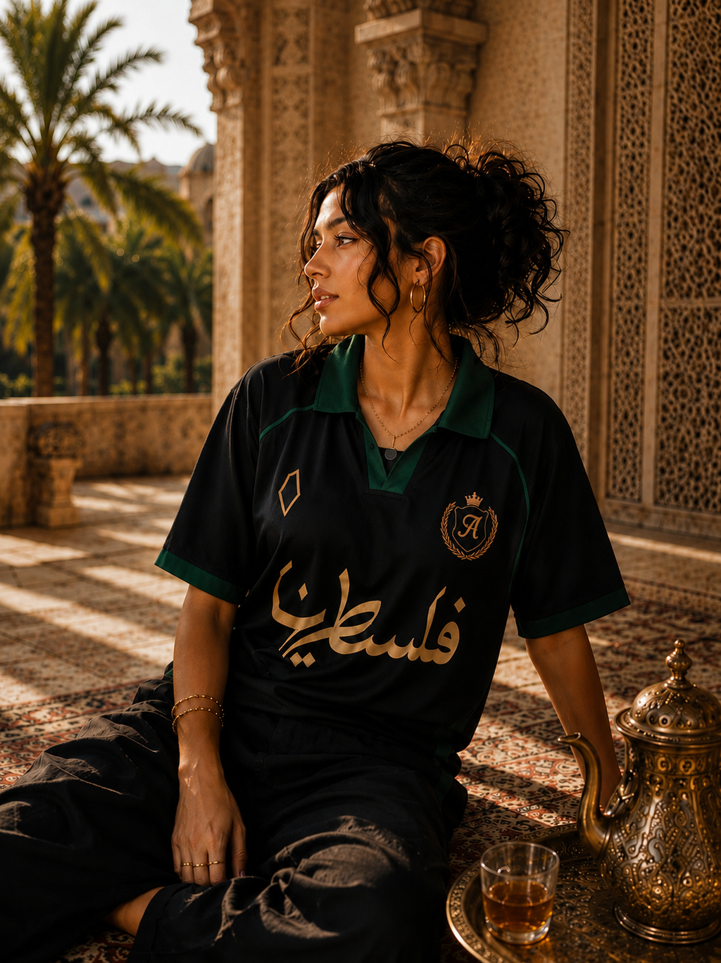 AMICI FC — Palestine Jersey– Black & Emerald Green