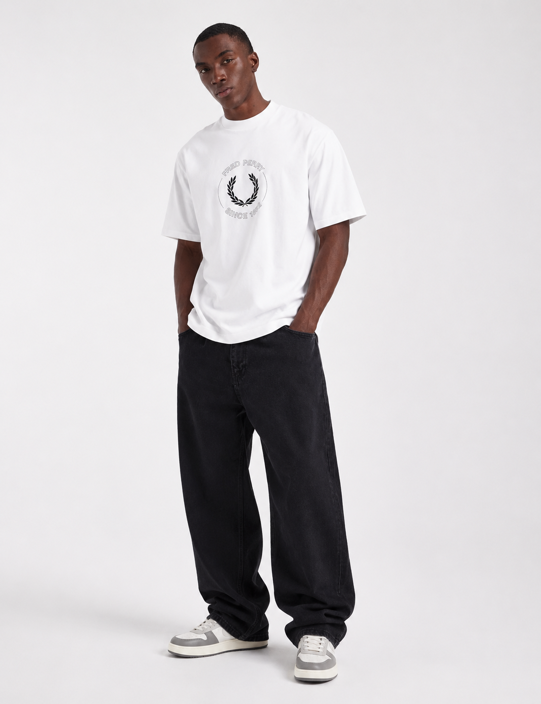 Fred Perry Laurel Wreath Oversized White Tee