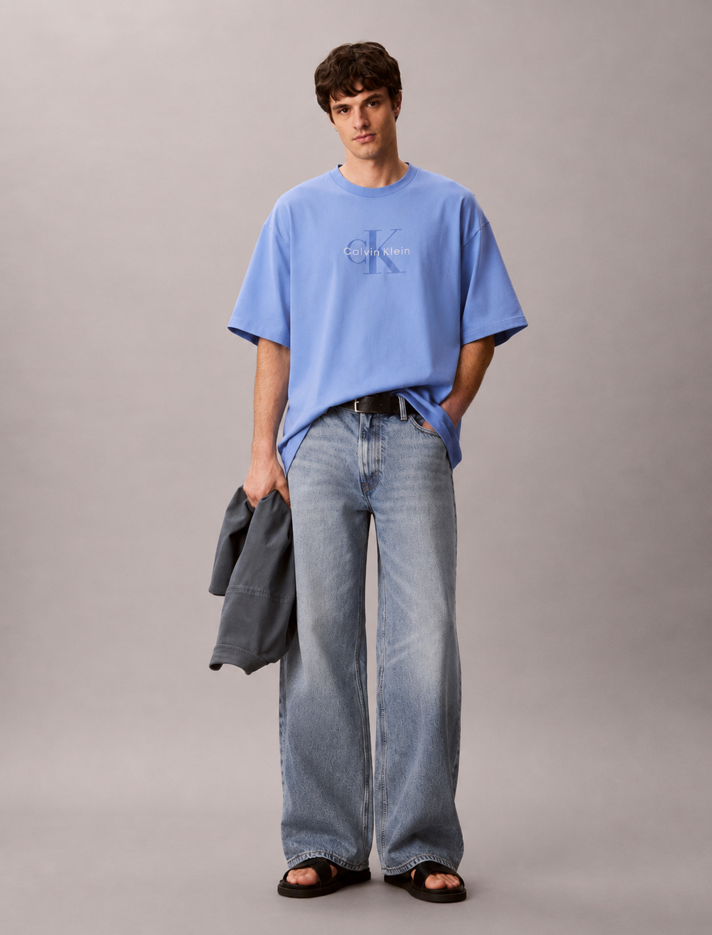 Calvin Klein Monogram Oversized Tee – Sky Blue