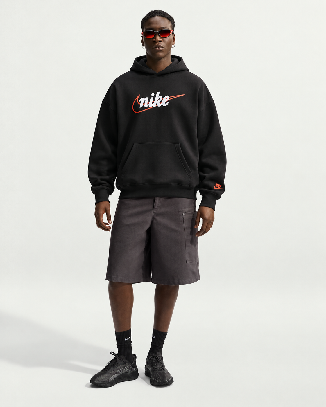 Nike Black Swoosh Graphic Hoodie – Sportswear Collection