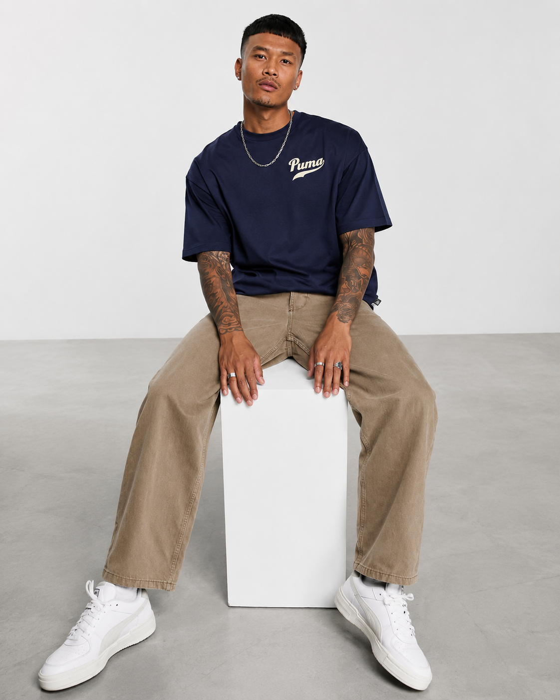 Puma Team Graphic Tee – Navy