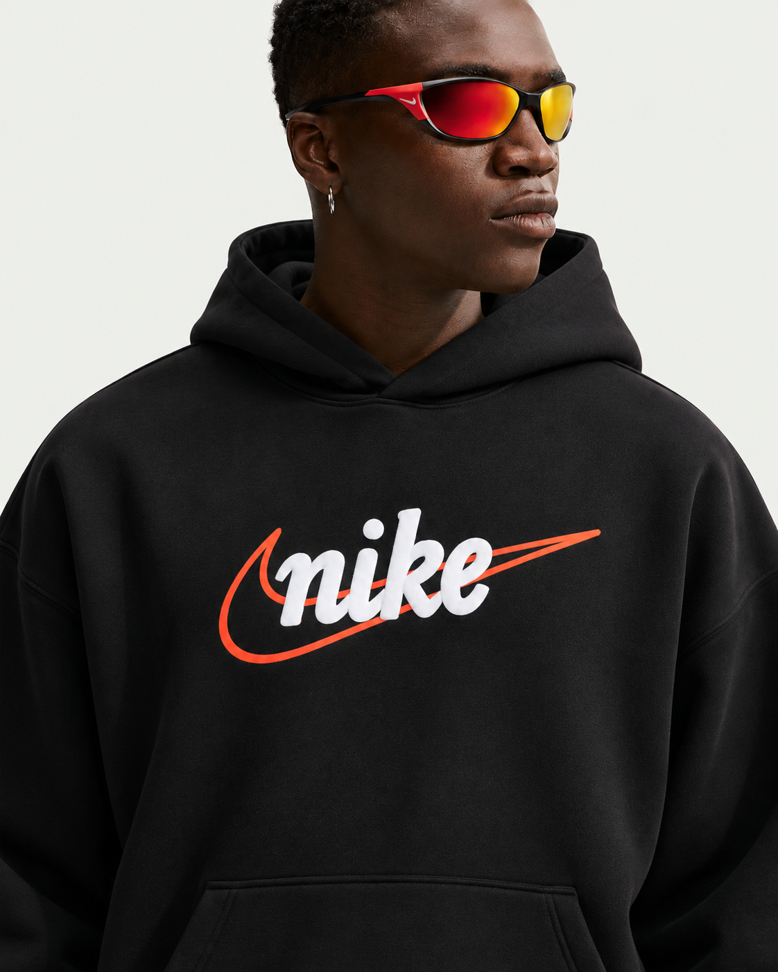 Nike Black Swoosh Graphic Hoodie – Sportswear Collection