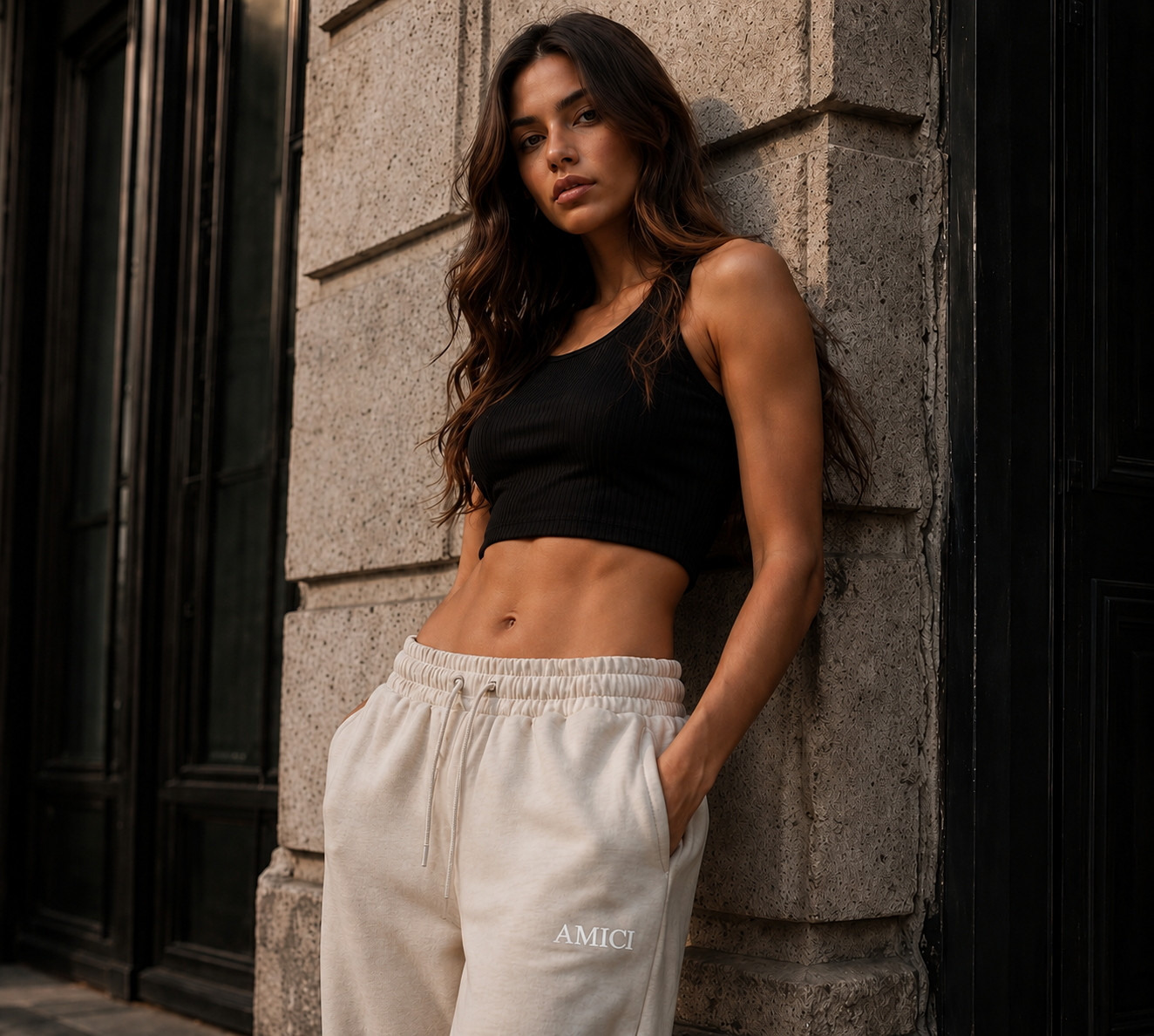 AMICI Premium Sweatpants – Cream