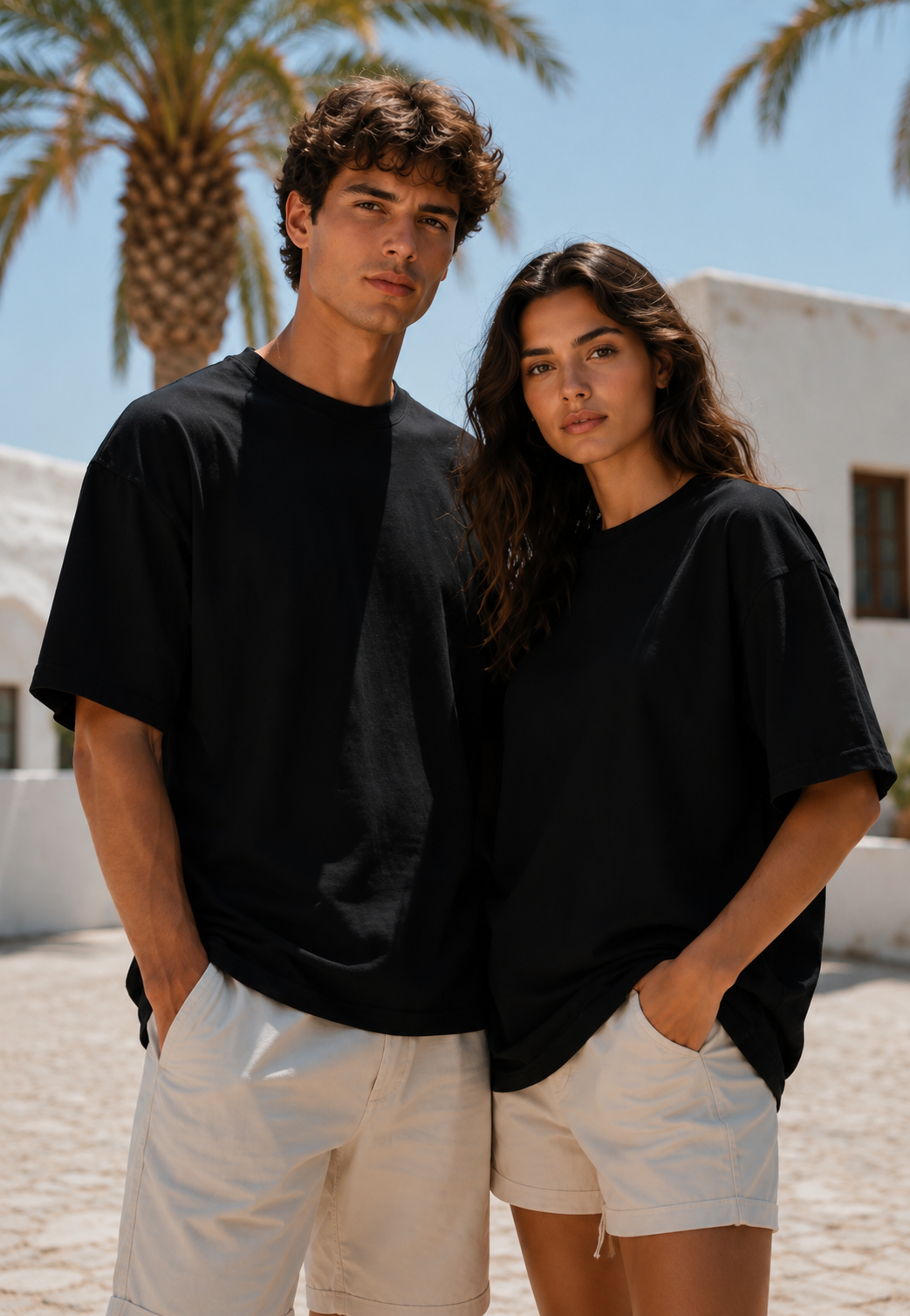 AMICI Black Oversized Tee – Essential Midnight Collection