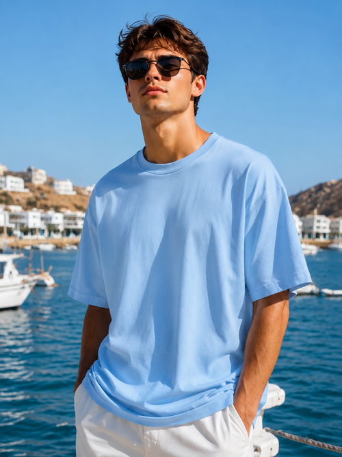 AMICI Essential Oversized T-Shirt – Baby Blue