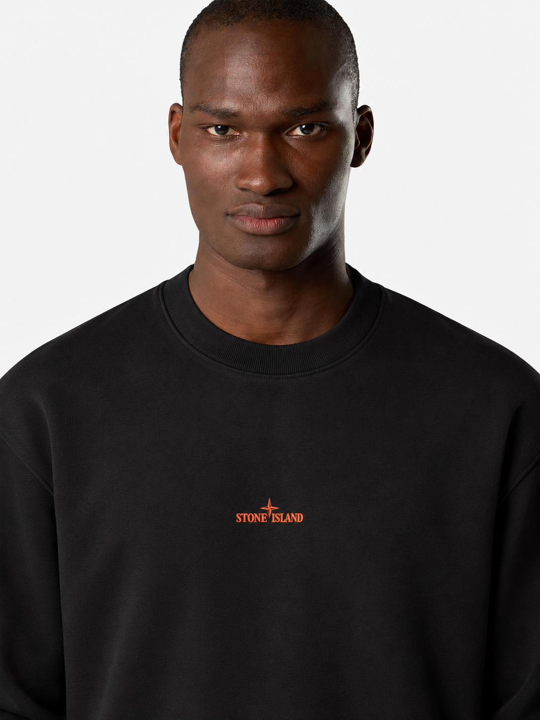 Stone Island Black Graphic Crewneck Sweatshirt