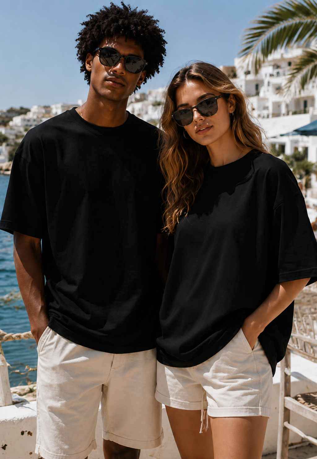 AMICI Black Oversized Tee – Essential Midnight Collection