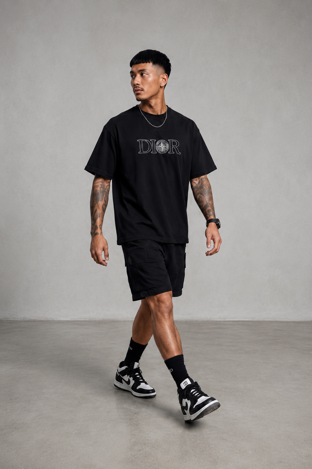 Dior Compass Outline Tee – Black