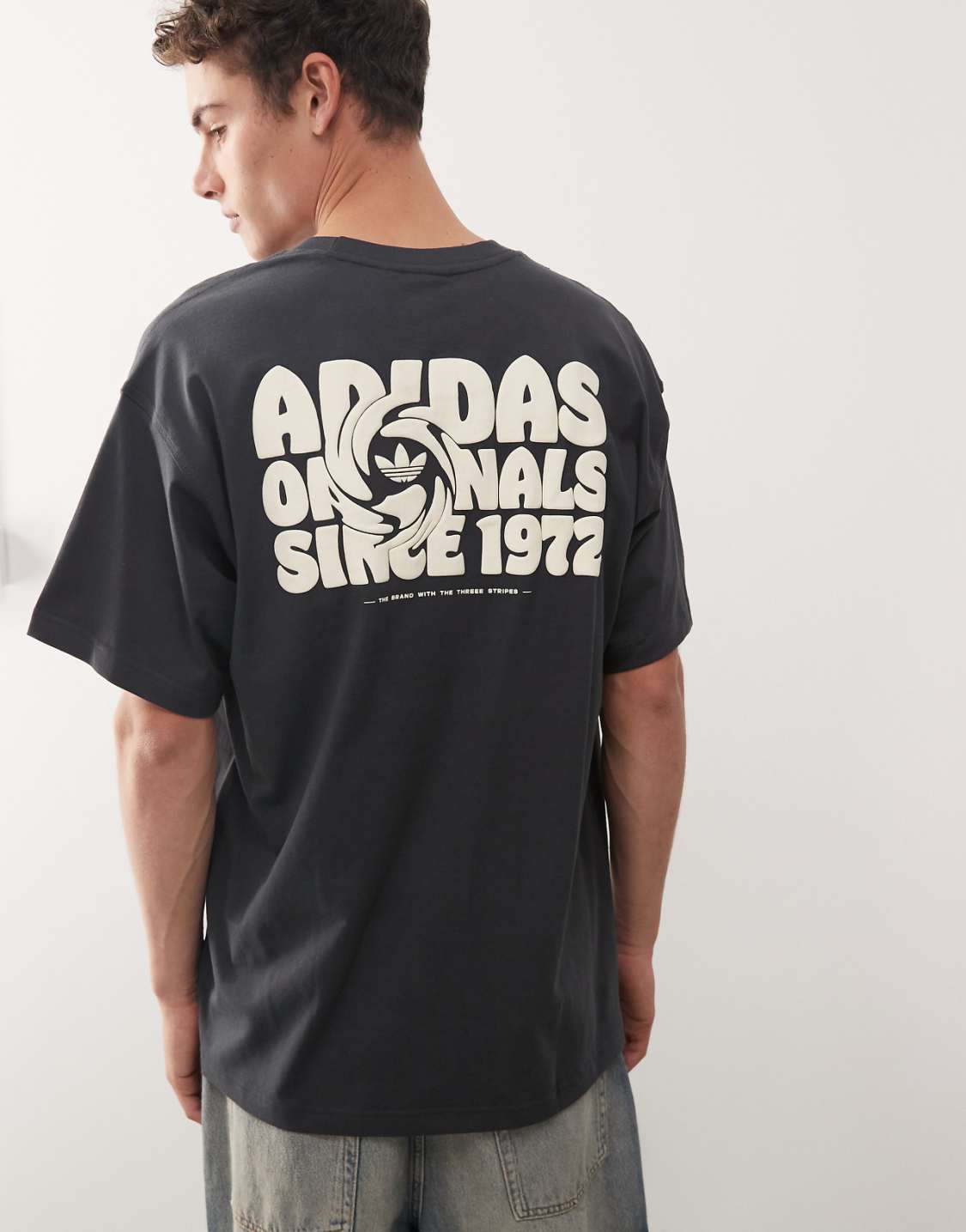 Adidas Originals Washed Black Oversized Graphic Tee