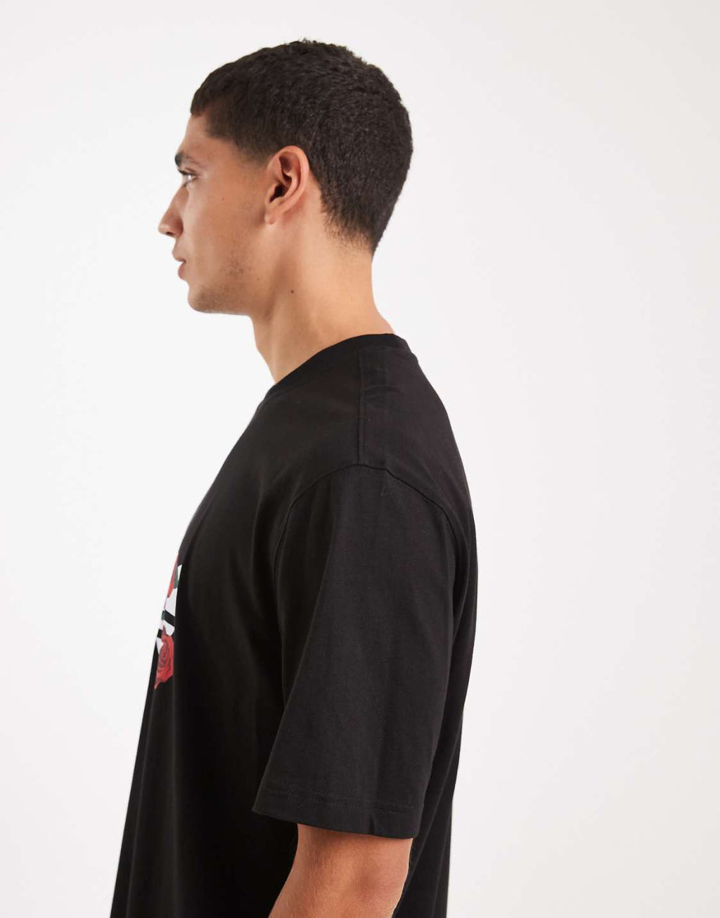 Adidas Rose Trefoil Oversized Tee – Black