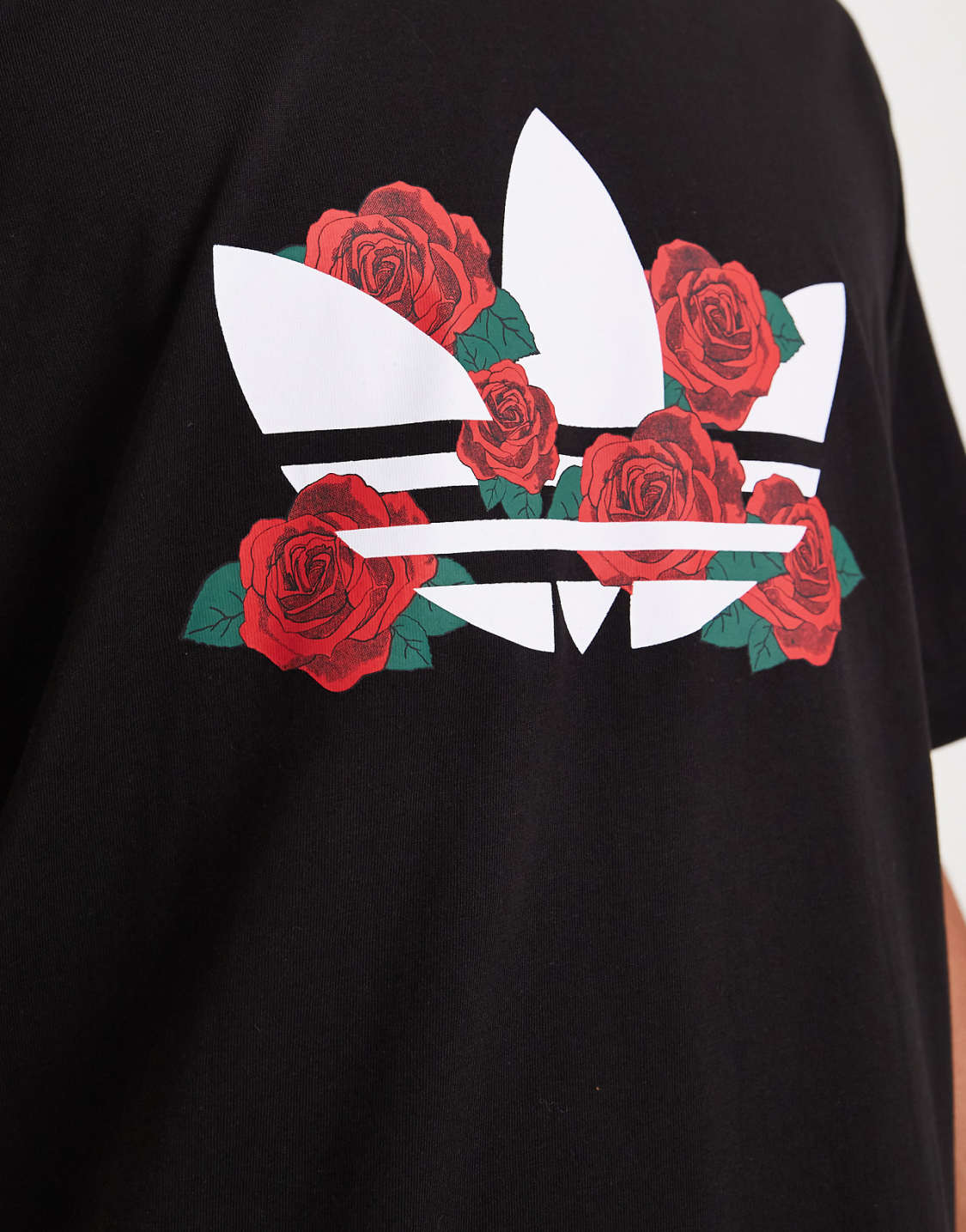 Adidas Rose Trefoil Oversized Tee – Black