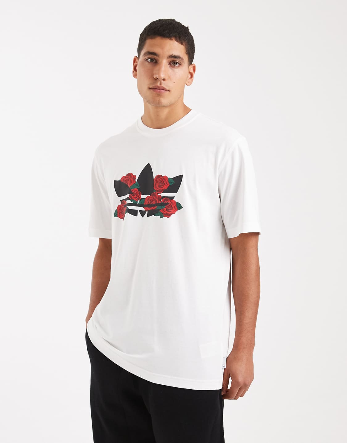 Adidas Rose Trefoil Oversized Tee – White