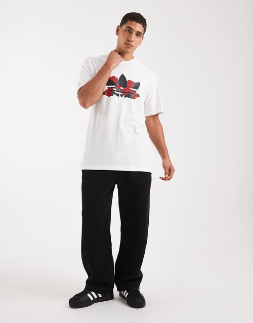 Adidas Rose Trefoil Oversized Tee – White