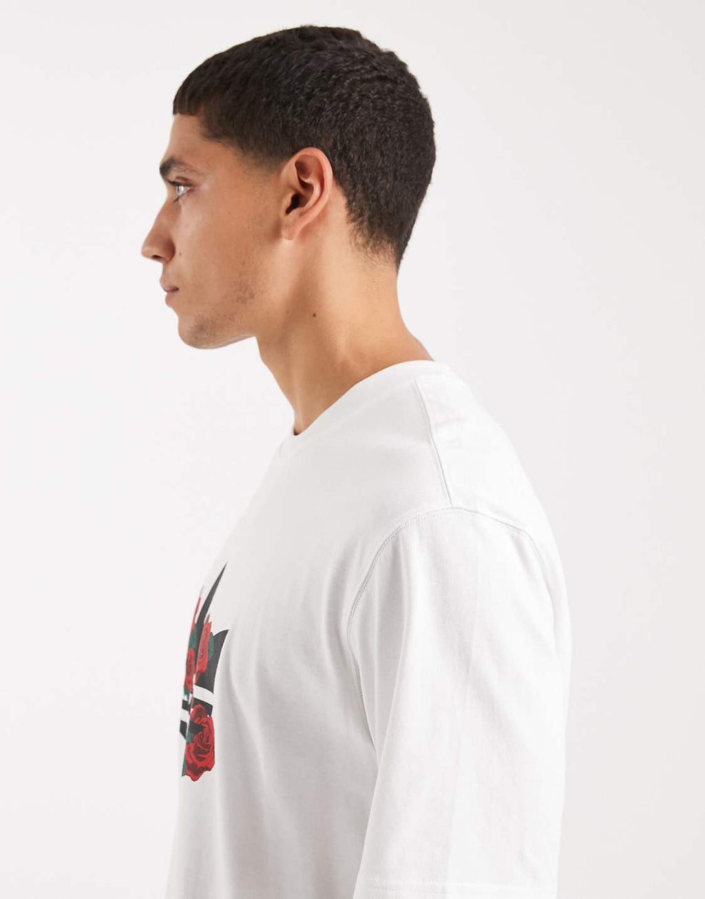 Adidas Rose Trefoil Oversized Tee – White