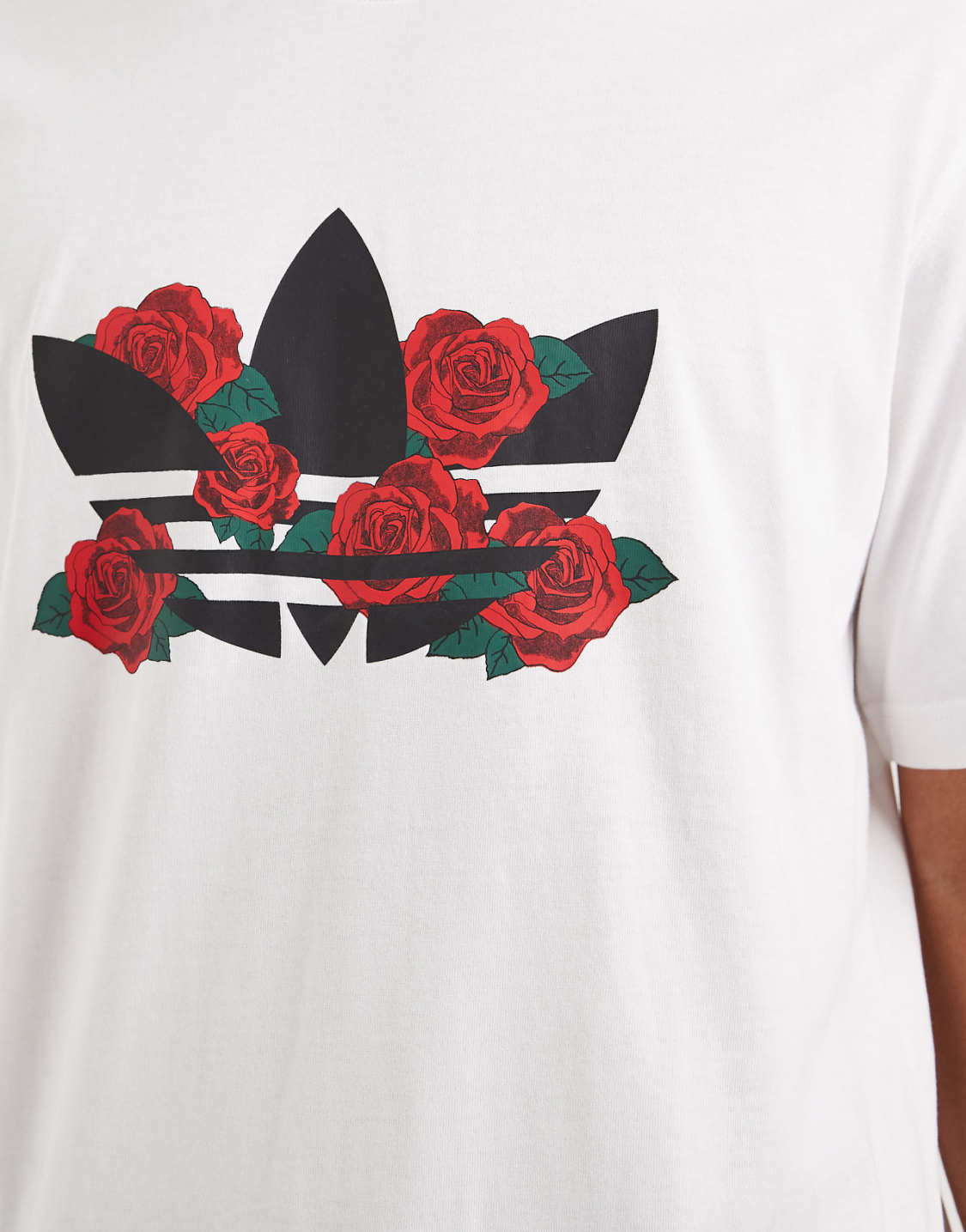 Adidas Rose Trefoil Oversized Tee – White