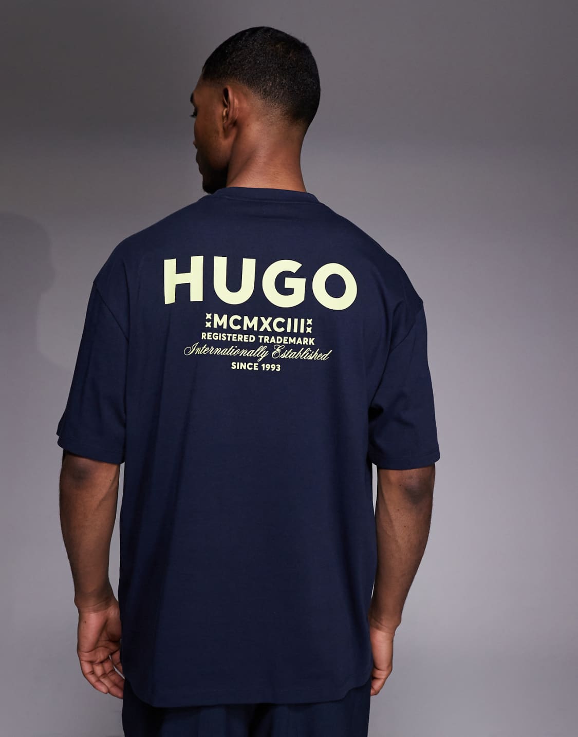 HUGO Back Logo Oversized T-Shirt – Navy