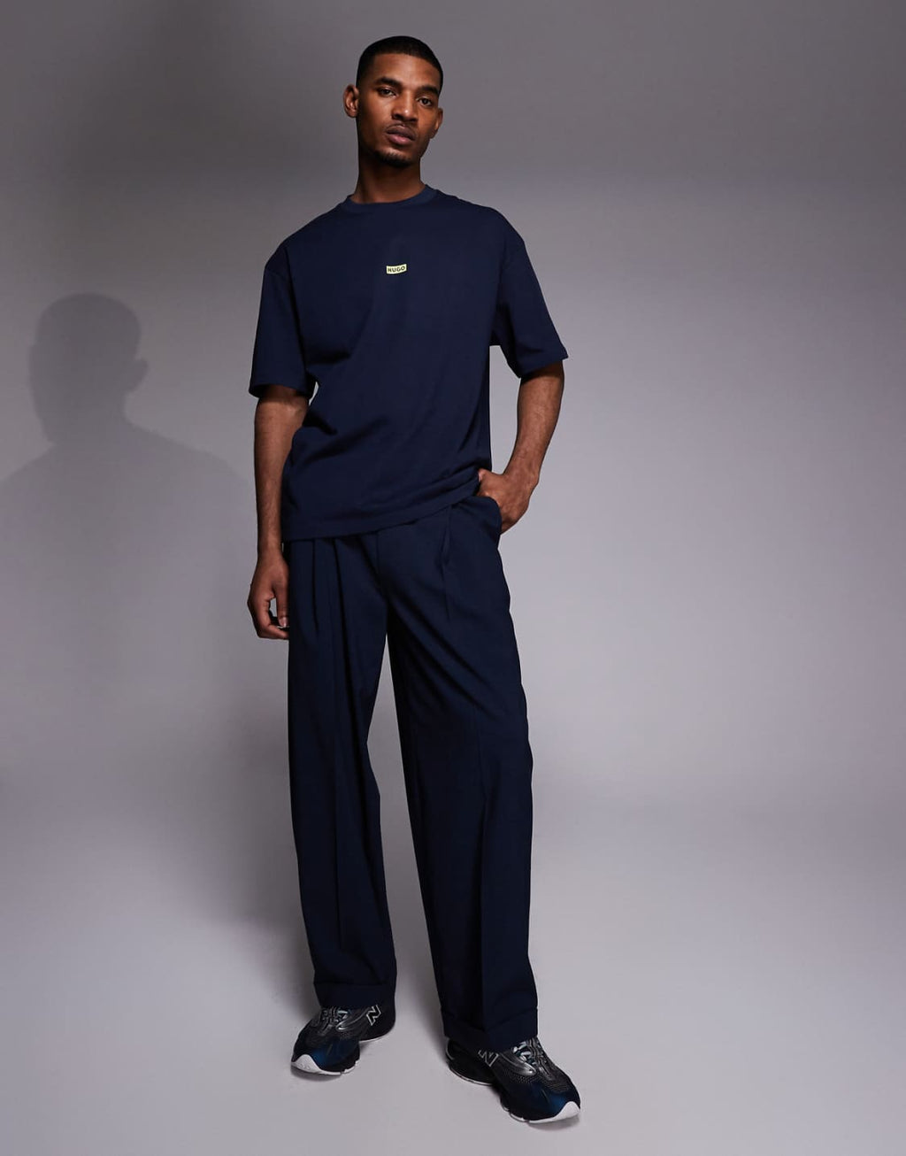 HUGO Back Logo Oversized T-Shirt – Navy
