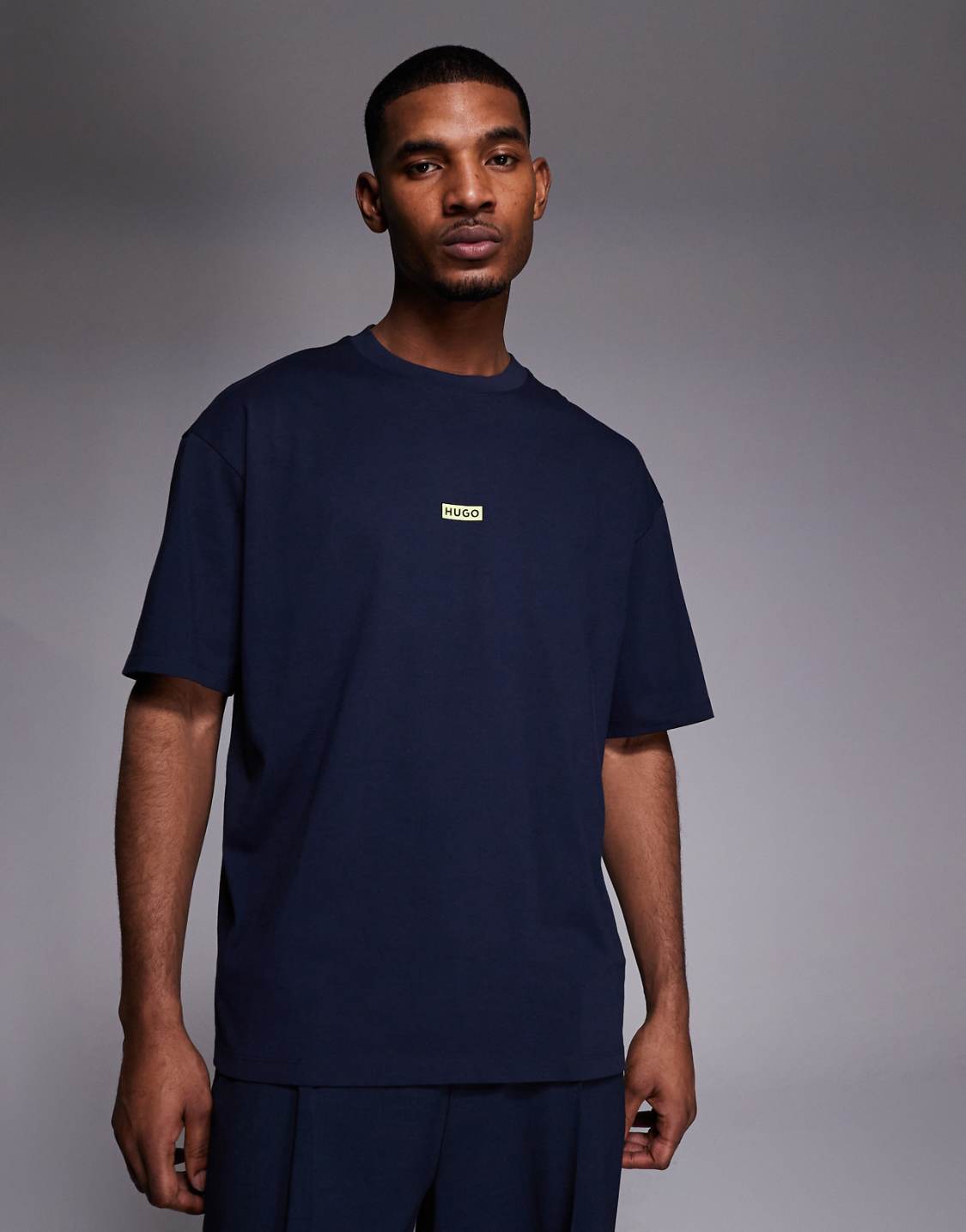HUGO Back Logo Oversized T-Shirt – Navy