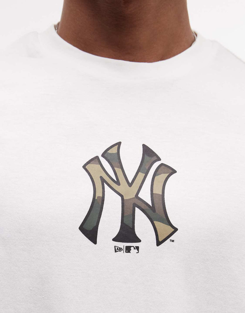 NY Camo Logo Oversized Tee – White