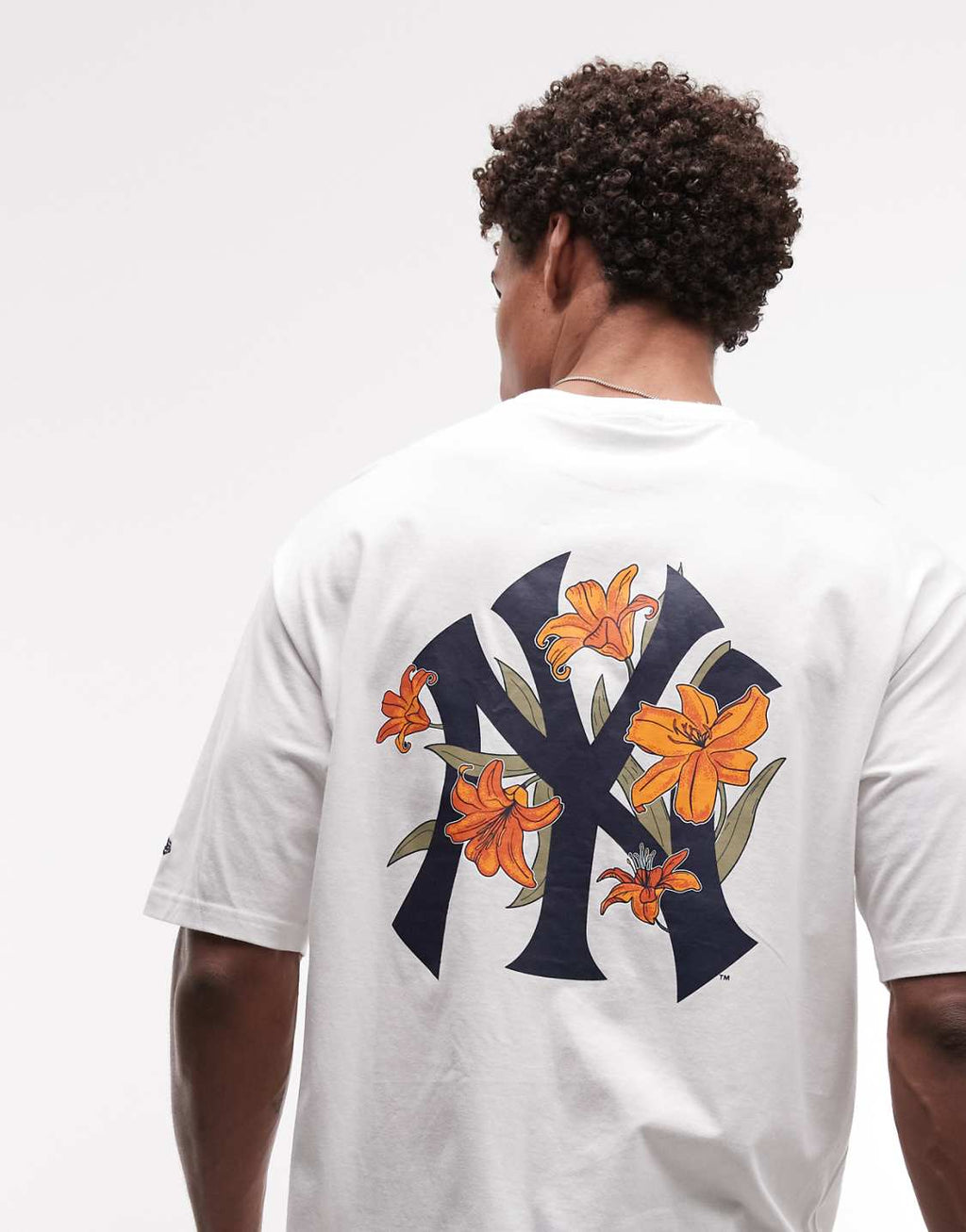 NY Floral Graphic Oversized Tee – White