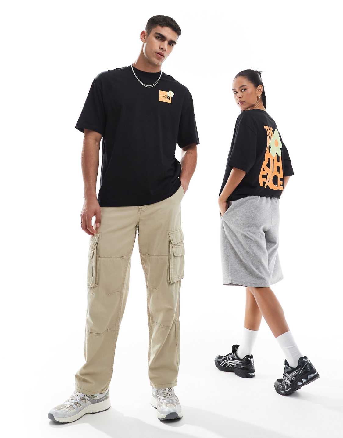 The North Face Floral Graphic Oversized Black