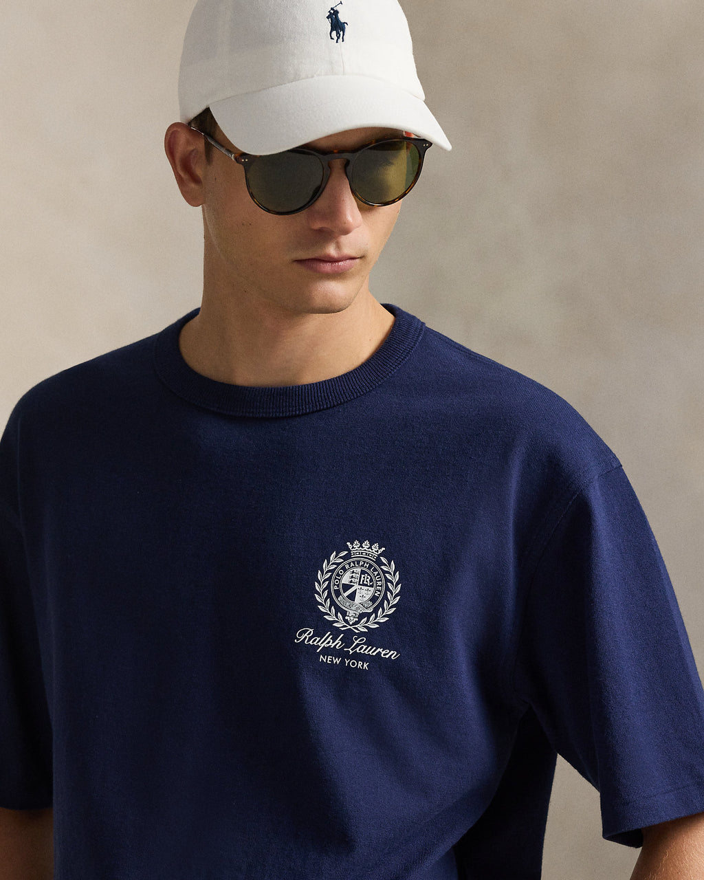 Polo Ralph Lauren Crest Oversized Tee – Navy Blue