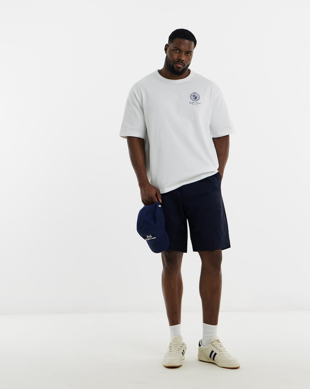Polo Ralph Lauren Crest Oversized Tee – White/Navy