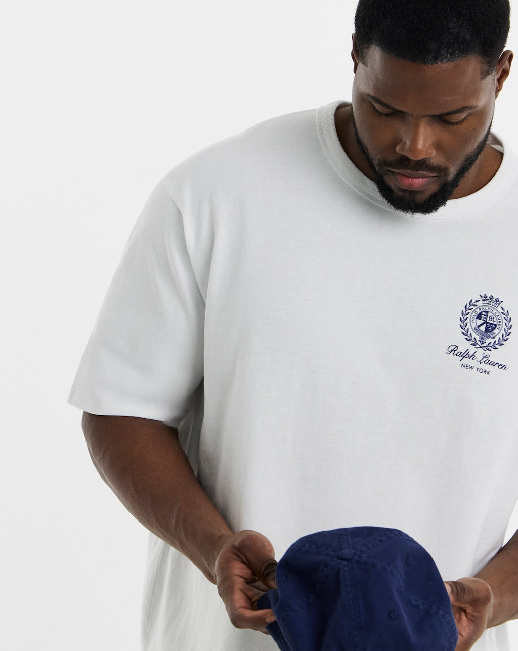 Polo Ralph Lauren Crest Oversized Tee – White/Navy