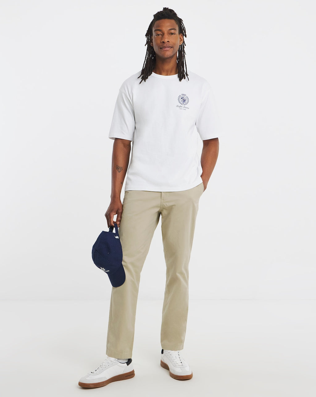 Polo Ralph Lauren Crest Oversized Tee – White/Navy