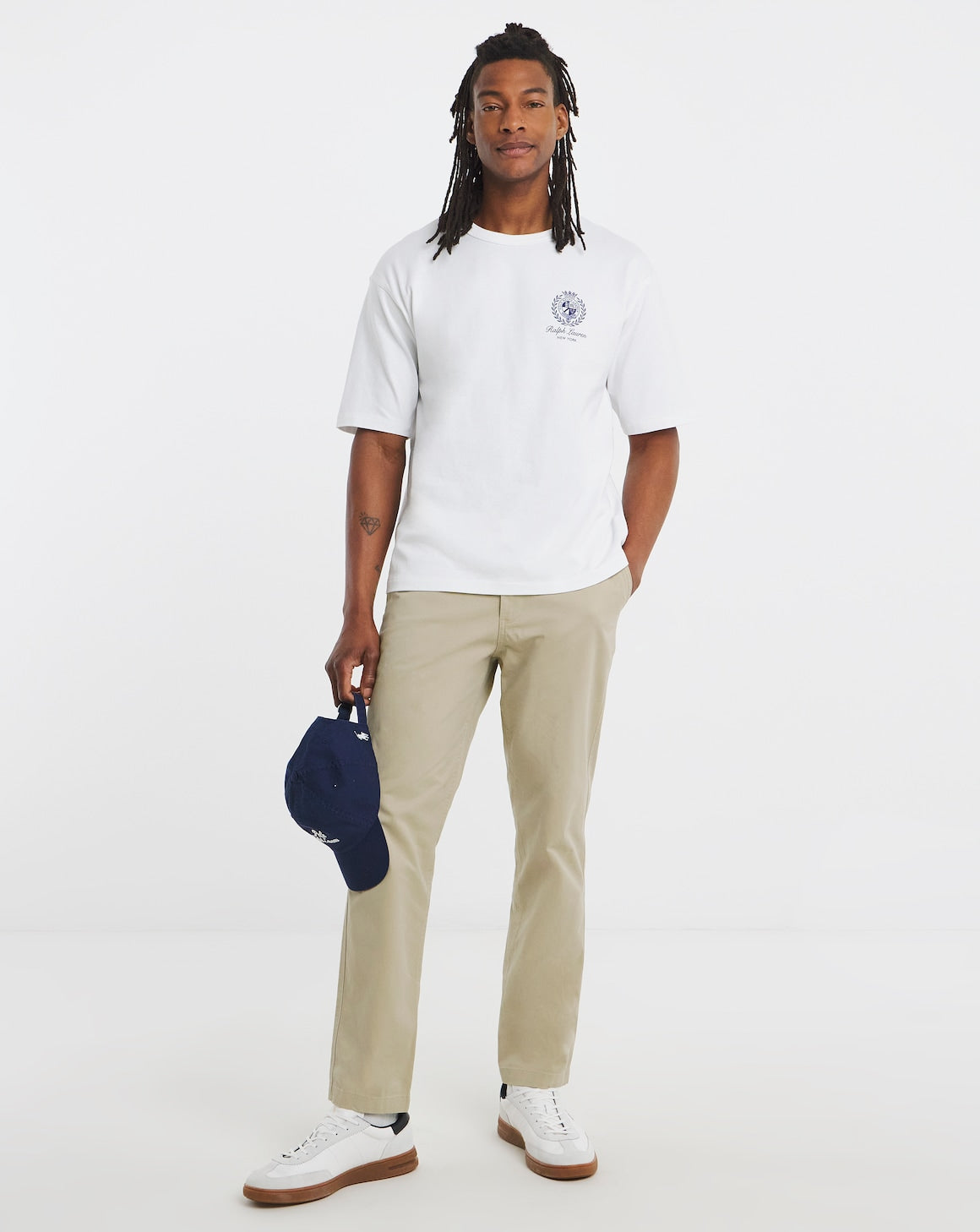 Polo Ralph Lauren Crest Oversized Tee – White/Navy