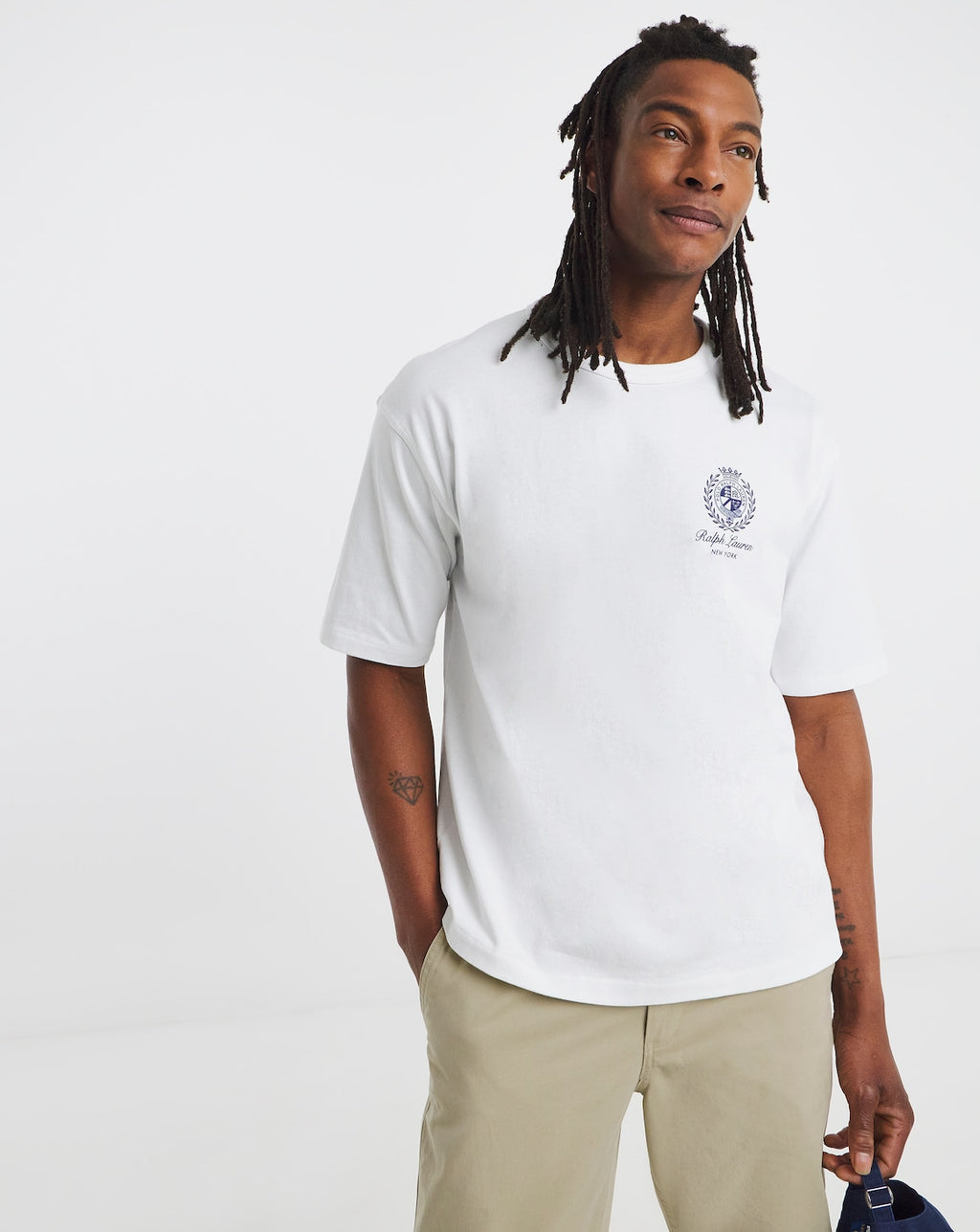 Polo Ralph Lauren Crest Oversized Tee – White/Navy