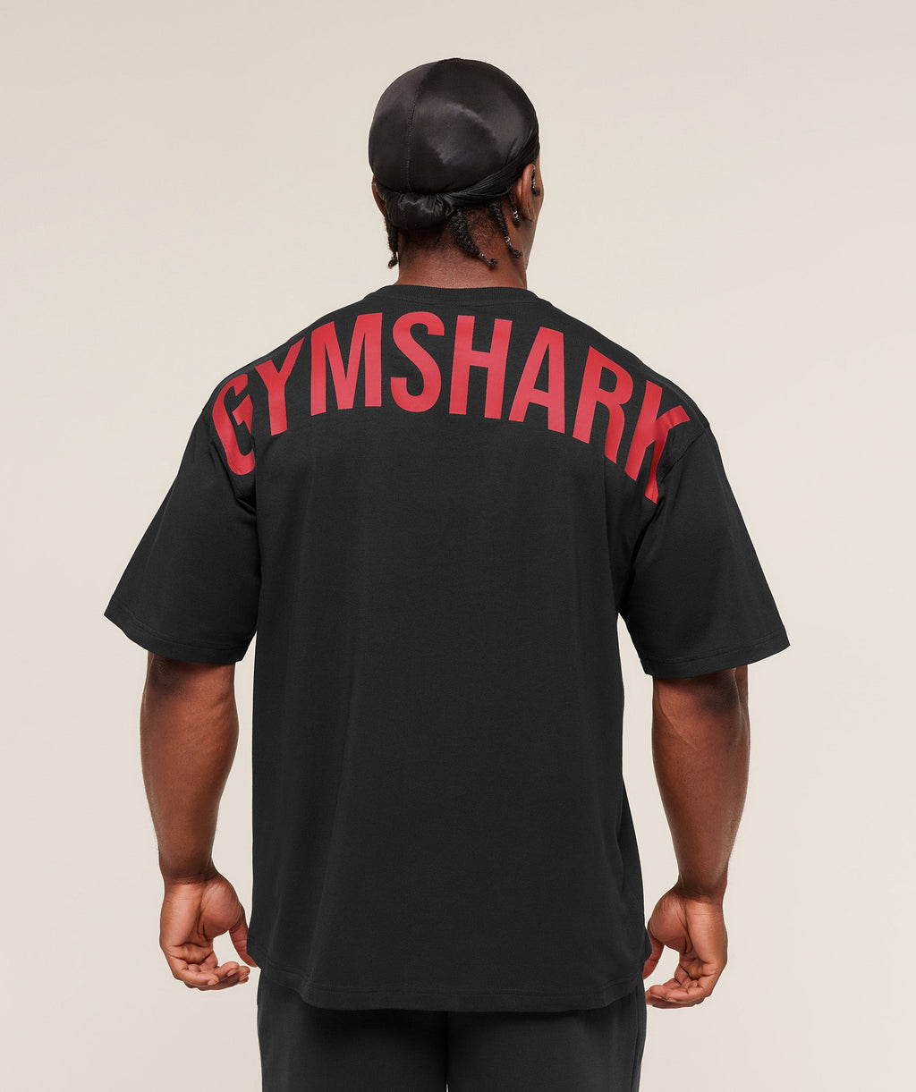 Gymshark Oversized Training Tee – Black/Red