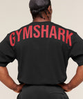 Gymshark Oversized Training Tee – Black/Red