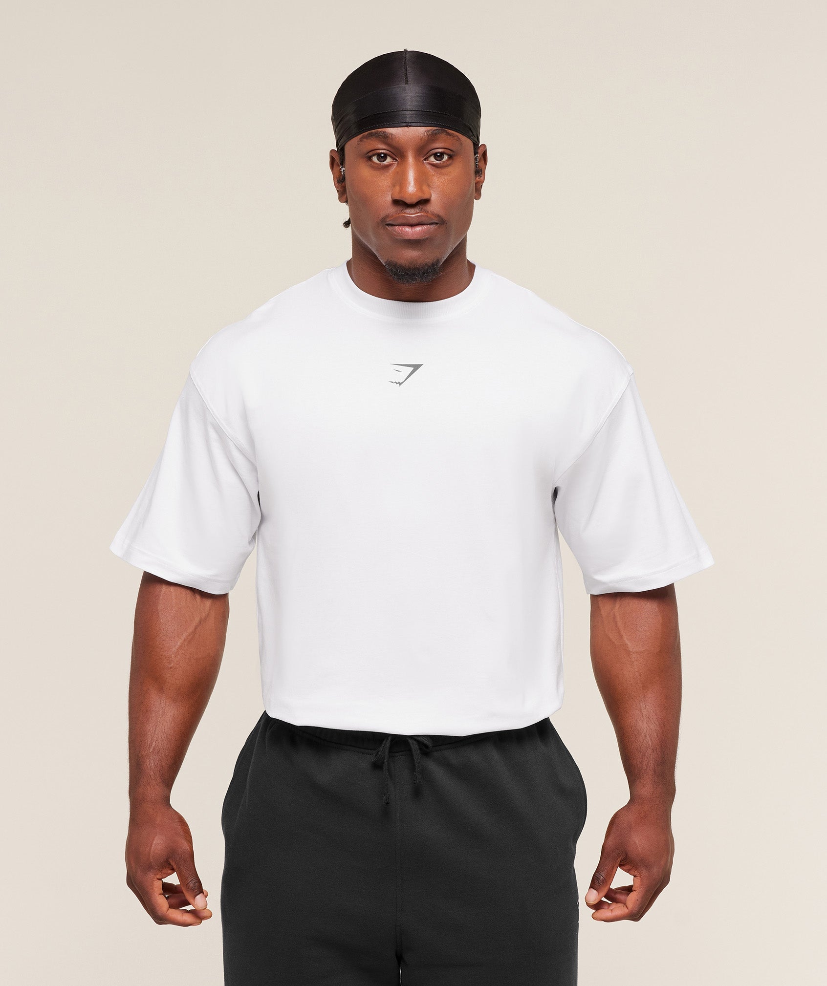 Gymshark Oversized Training Tee – White/Grey