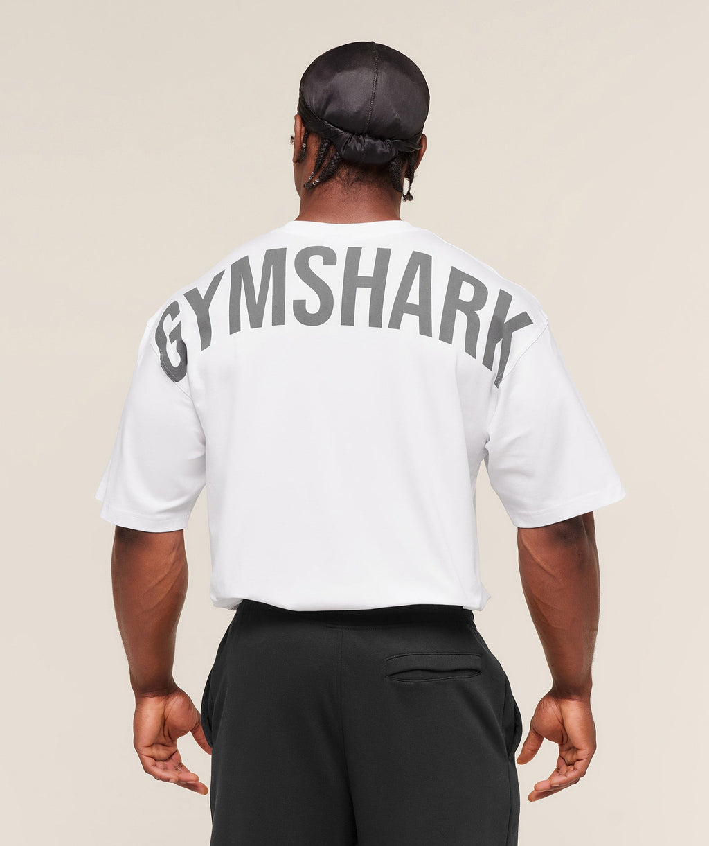 Gymshark Oversized Training Tee – White/Grey