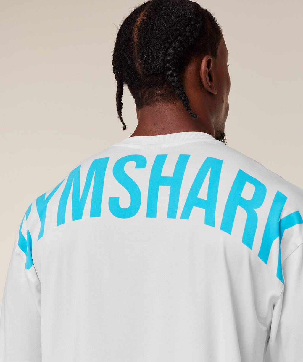 Gymshark Oversized Training Tee – White/Blue