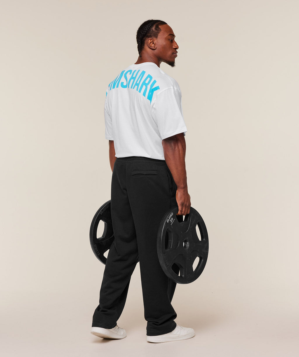 Gymshark Oversized Training Tee – White/Blue