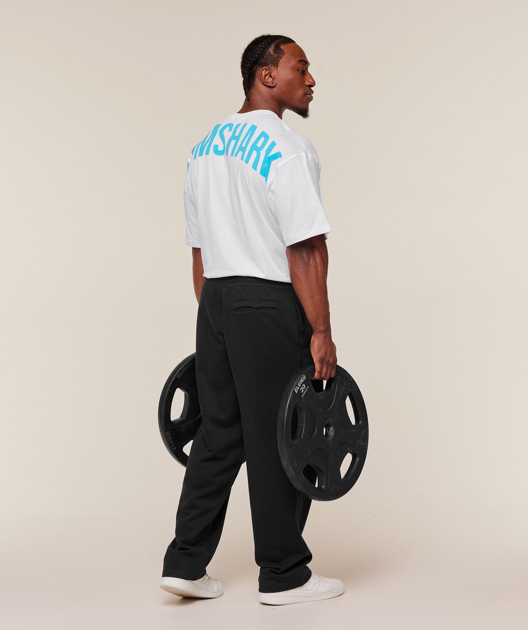 Gymshark Oversized Training Tee – White/Blue